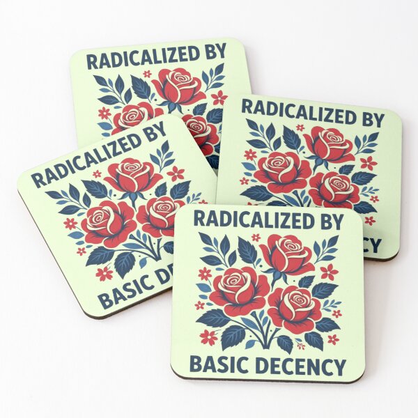 Item preview, Radicalized by Basic Decency – Red Rose Folk Art Statement Design designed and sold by Syrupulse.
