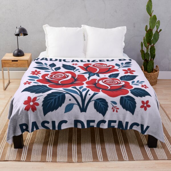 Item preview, Radicalized by Basic Decency – Red Rose Folk Art Statement Design designed and sold by Syrupulse.
