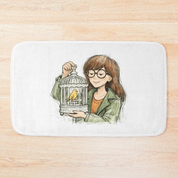 Item preview, DARIA MORGENDORFFER WITH WHITE BIRDCAGE designed and sold by LIS AND MELIVERSO.