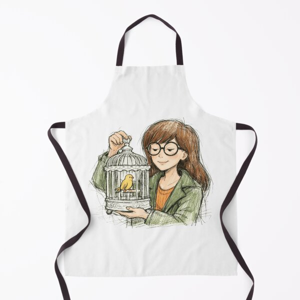 Item preview, DARIA MORGENDORFFER WITH WHITE BIRDCAGE designed and sold by LIS AND MELIVERSO.