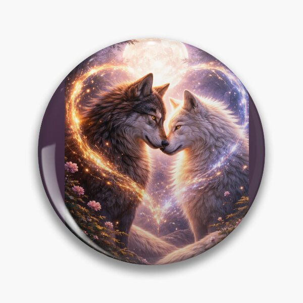 Item preview, Eternal Wolf Soulmates – Romantic Moonlit Love Art designed and sold by GeoWild Designs.