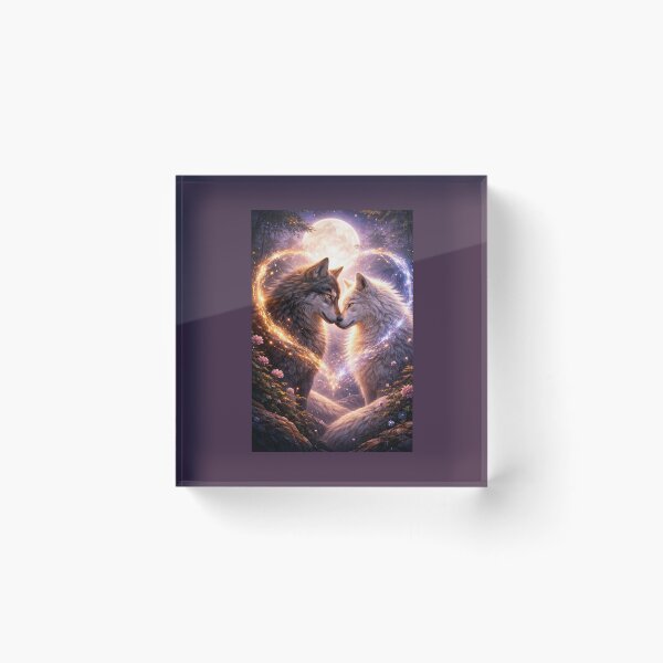 Item preview, Eternal Wolf Soulmates – Romantic Moonlit Love Art designed and sold by GeoWild Designs.