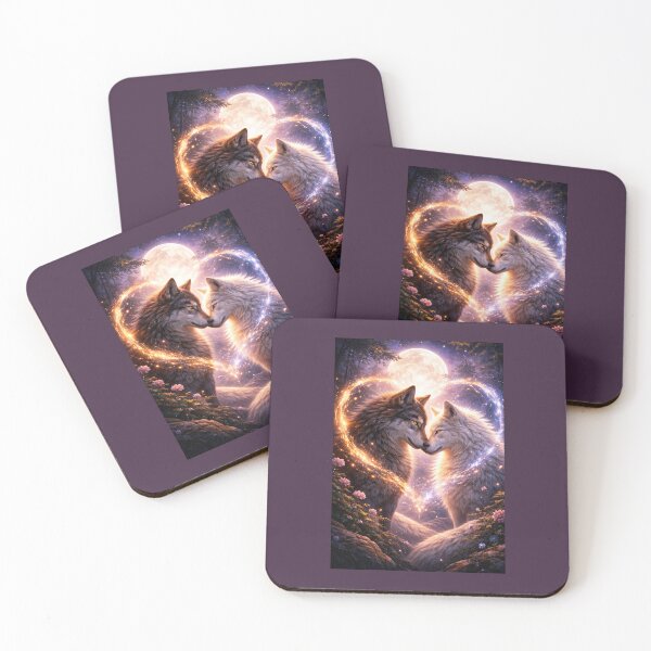 Item preview, Eternal Wolf Soulmates – Romantic Moonlit Love Art designed and sold by GeoWild Designs.