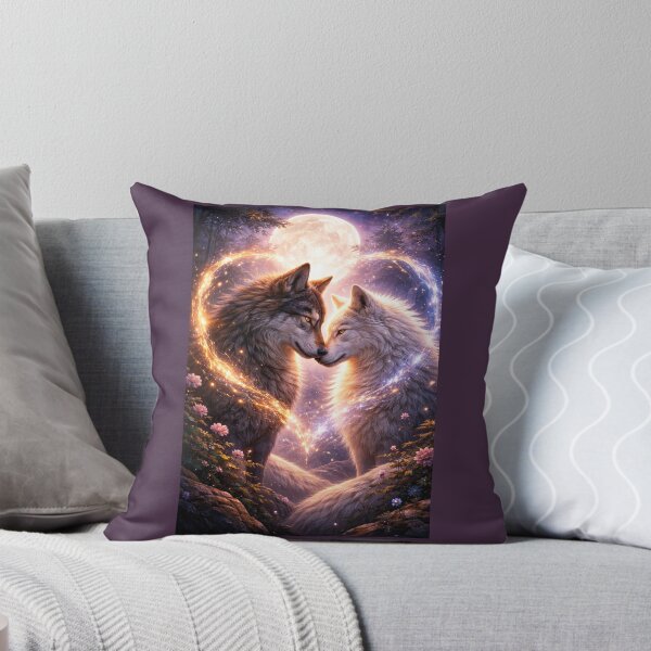 Item preview, Eternal Wolf Soulmates – Romantic Moonlit Love Art designed and sold by GeoWild Designs.