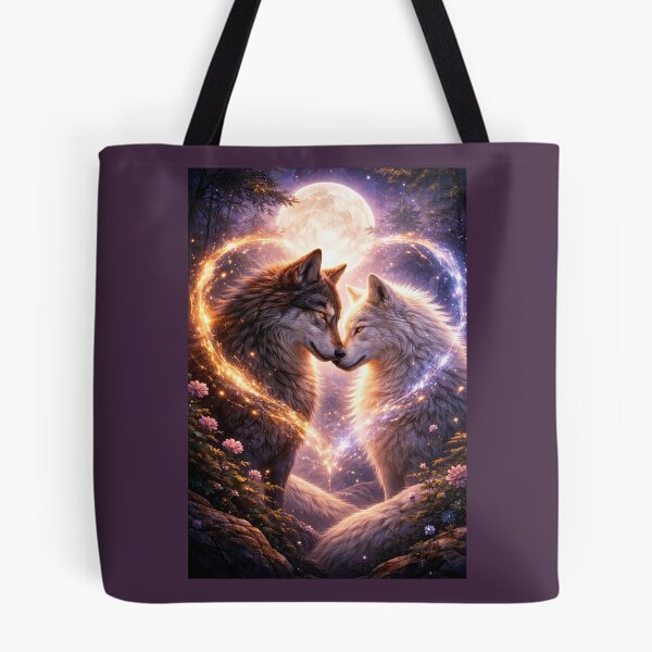 Item preview, Eternal Wolf Soulmates – Romantic Moonlit Love Art designed and sold by GeoWild Designs.