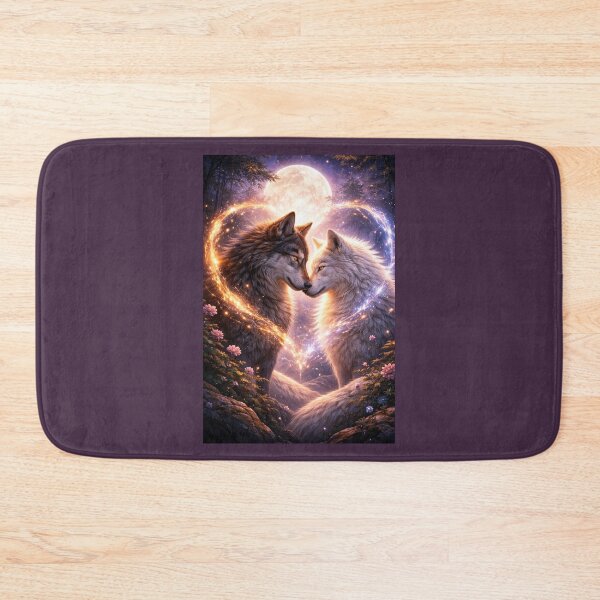 Item preview, Eternal Wolf Soulmates – Romantic Moonlit Love Art designed and sold by GeoWild Designs.