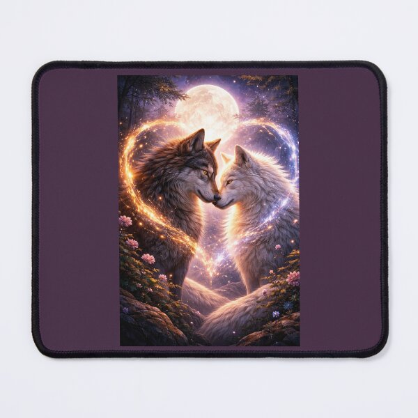 Item preview, Eternal Wolf Soulmates – Romantic Moonlit Love Art designed and sold by GeoWild Designs.