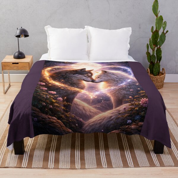 Item preview, Eternal Wolf Soulmates – Romantic Moonlit Love Art designed and sold by GeoWild Designs.