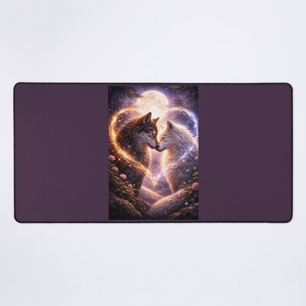 Item preview, Eternal Wolf Soulmates – Romantic Moonlit Love Art designed and sold by GeoWild Designs.