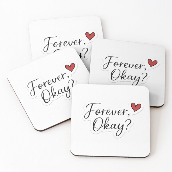 Item preview, Forever, Okay? Minimal Love Sticker | Romantic Aesthetic Quote Vinyl Decal designed and sold by Lovestickerco.