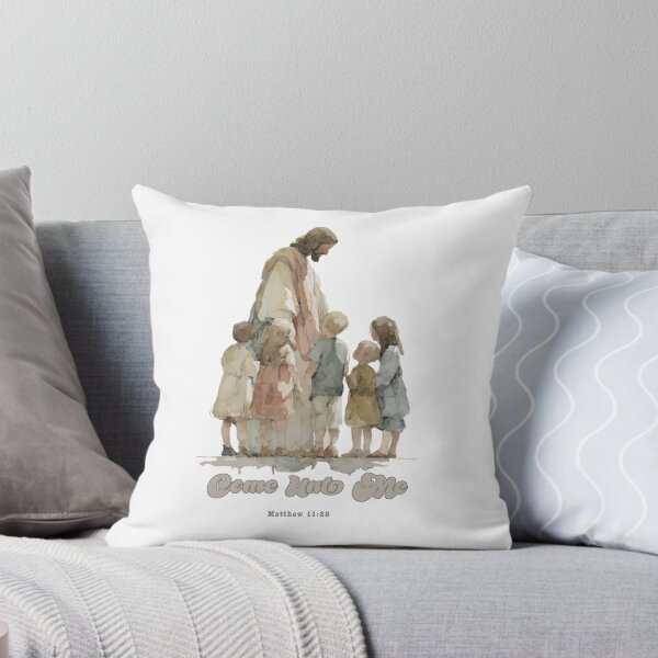 Item preview, Come Unto Me Christian Shirt – Watercolor Jesus with Children Bible Verse Matthew 11:28 Faith Apparel designed and sold by Lewis Studio.