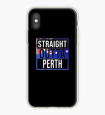 Straight Outta Perth Retro Style - Gift For An Australian From Perth in Western Australia , Design Has The Australia Flag Embedded iPhone Case