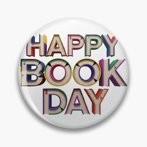 Item preview,  Colorful 'Happy Book Day' typography on a black background with subtle texture designed and sold by VerizalShop.