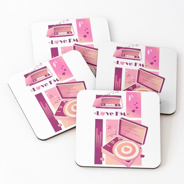 Item preview, Love FM Retro Valentine Music Illustration designed and sold by ColorloomArt.