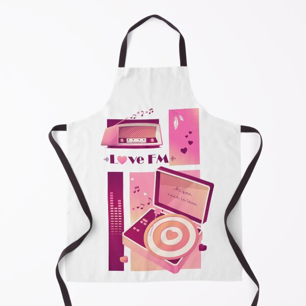Item preview, Love FM Retro Valentine Music Illustration designed and sold by ColorloomArt.
