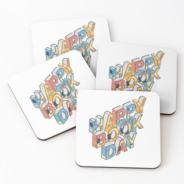 Item preview, Colorful books arranged to form 'HAPPY BOOK DAY' against a dark backdrop. designed and sold by VerizalShop.
