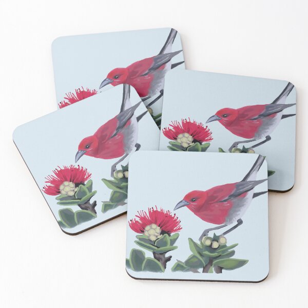 Item preview, ‘Apapane and Lehua Blossom Hawaiian Nature Illustration  designed and sold by Stable-Camp-Rd.