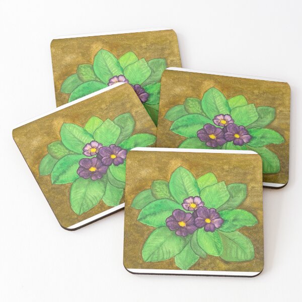 Item preview, Purple Primroses designed and sold by Lisa Neuman Watercolors.