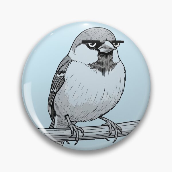 Item preview, Judgement Feathered Grumpy Sparrow designed and sold by SillyPawsStudio.