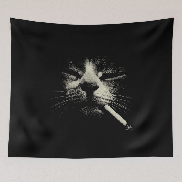 Item preview, Cool Orange Cat Smoking Cigarette Portrait designed and sold by k3rstman1.