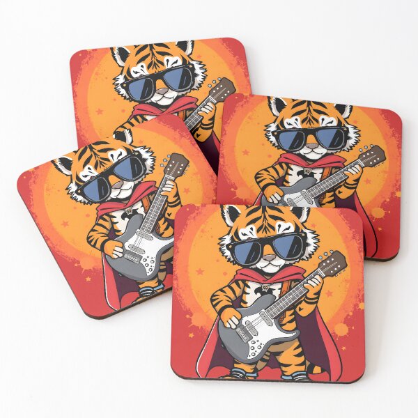 Item preview, My Guitar Has Superpowers — Cool Tiger Superhero with Guitar Rock Star Design designed and sold by Amplify-n-Co.