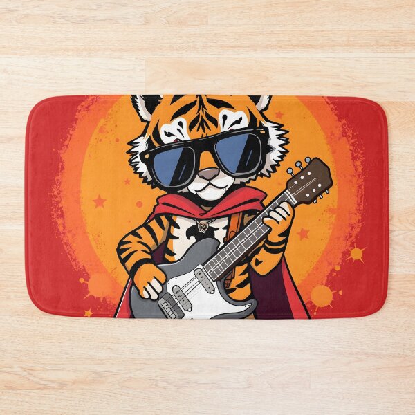 Item preview, My Guitar Has Superpowers — Cool Tiger Superhero with Guitar Rock Star Design designed and sold by Amplify-n-Co.