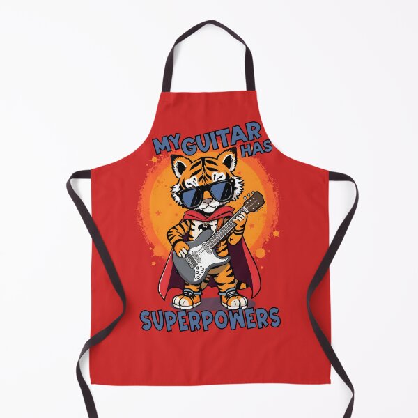 Item preview, My Guitar Has Superpowers — Cool Tiger Superhero with Guitar Rock Star Design designed and sold by Amplify-n-Co.