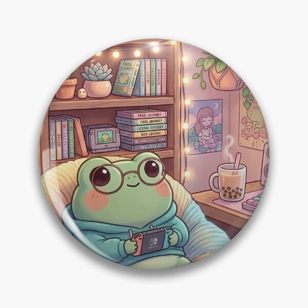 Item preview, Kawaii Frog Gamer Cozy Beanbag Aesthetic Gaming - T-Shirt & Stickers designed and sold by ZyxDes.