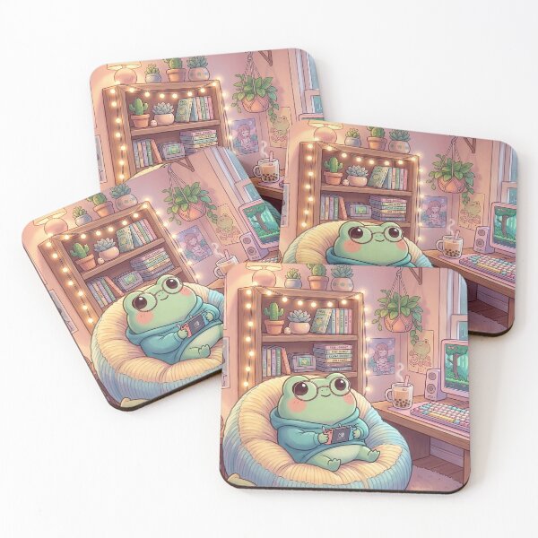 Item preview, Kawaii Frog Gamer Cozy Beanbag Aesthetic Gaming - T-Shirt & Stickers designed and sold by ZyxDes.