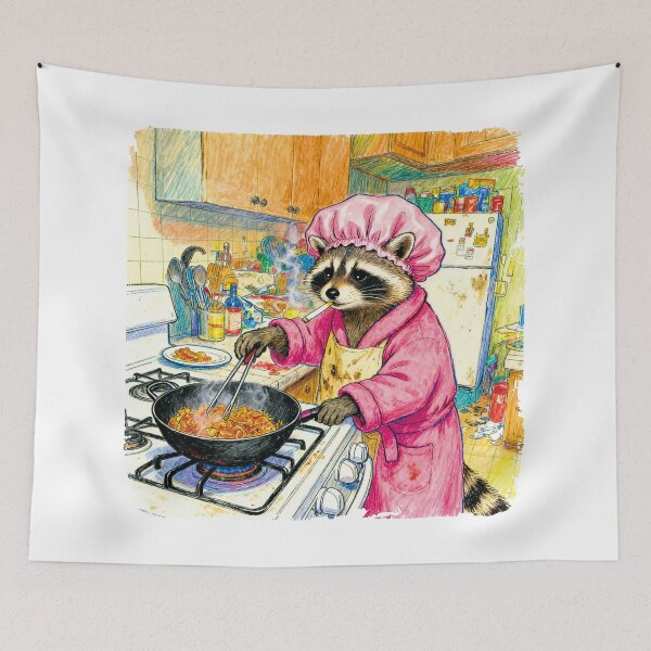 Item preview, Funny Cooking Raccoon. designed and sold by EunsooLee.