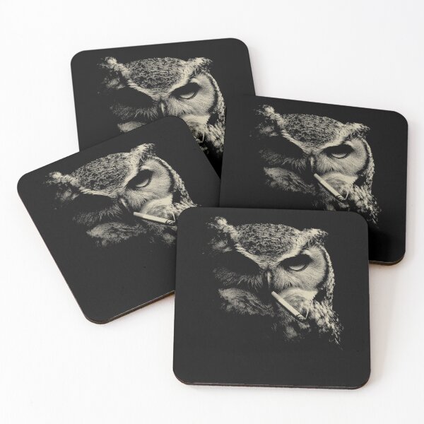 Item preview, Low Key Smoking Owl Portrait designed and sold by k3rstman1.