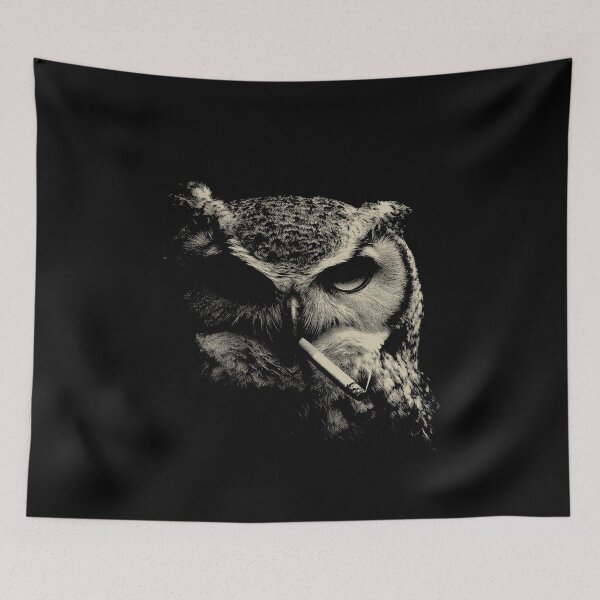 Item preview, Low Key Smoking Owl Portrait designed and sold by k3rstman1.