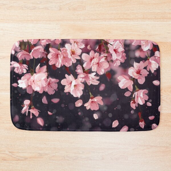 Item preview, Vibrant Cherry Blossoms Falling in Midnight Garden designed and sold by LakLuxe studio .