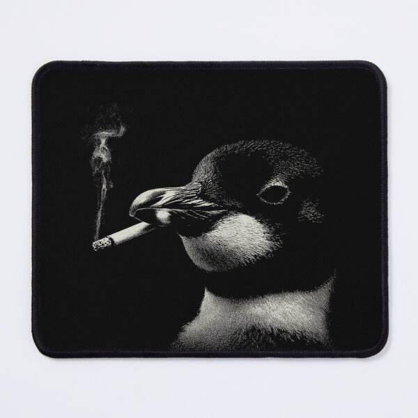 Item preview, Rebellious Penguin Smoking Cigarette Black White designed and sold by k3rstman1.