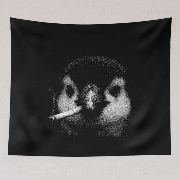 Item preview, Penguin Smoking Cigarette Low Key Stipple Art designed and sold by k3rstman1.