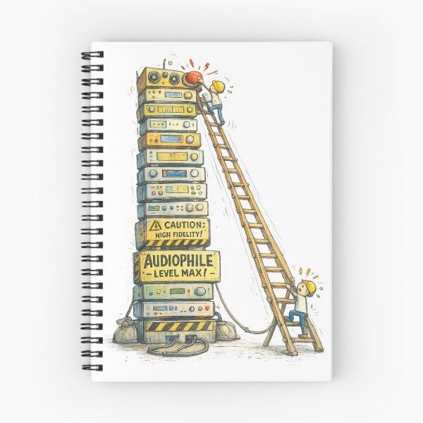 Item preview, Audiophile Level MAX – Funny Hi-Fi Stack Cartoon (Audio Nerd Humor) designed and sold by SpicyWind.