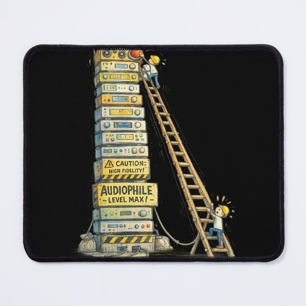 Item preview, Audiophile Level MAX – Funny Hi-Fi Stack Cartoon (Audio Nerd Humor) designed and sold by SpicyWind.