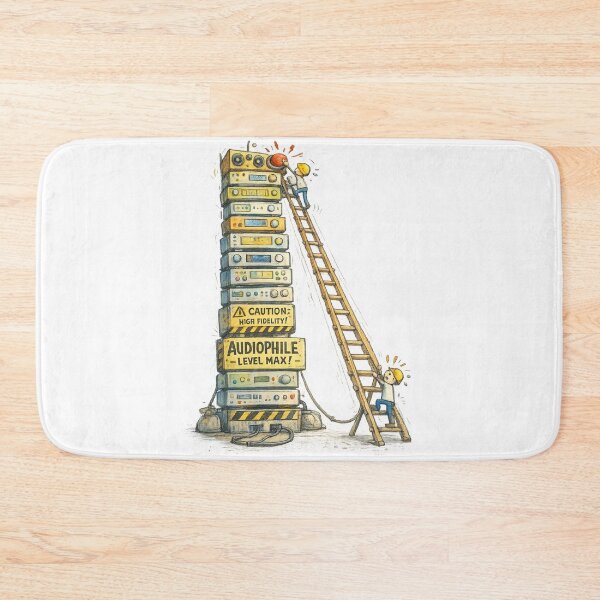 Item preview, Audiophile Level MAX – Funny Hi-Fi Stack Cartoon (Audio Nerd Humor) designed and sold by SpicyWind.