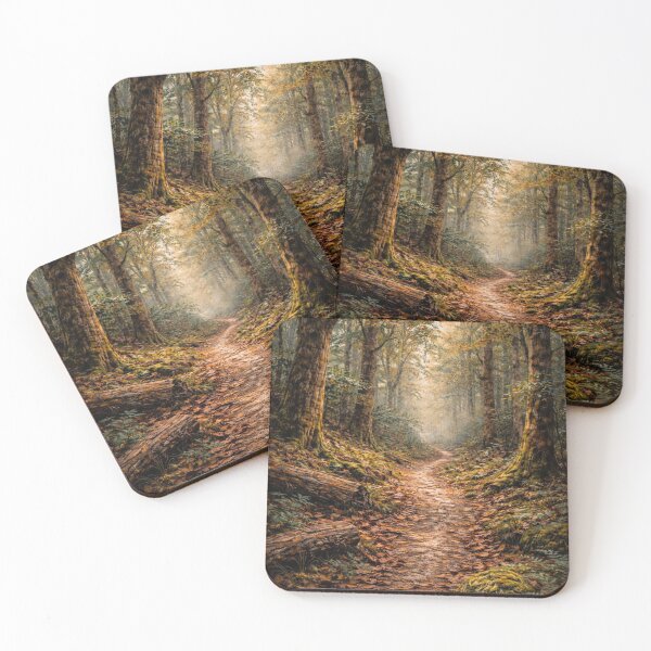Item preview, Ancient Woodland Path at Autumn Dusk: Moody Forest Wall Art | Dark Academia Nature Print | The Vale Record designed and sold by Element Horizon Studio.