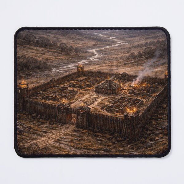 Item preview, Roman Frontier Fort at Winter Dusk | Ancient Britain Landscape Wall Art | Dark Academia Historical Print | The Vale Record designed and sold by Element Horizon Studio.