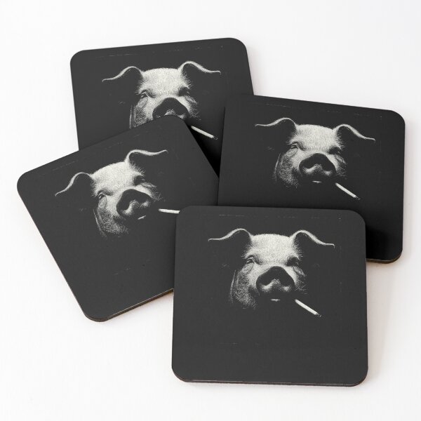 Item preview, Low Key Pig Smoking Cigarette Portrait designed and sold by k3rstman1.