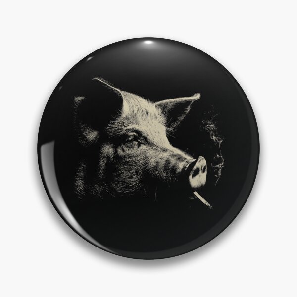 Item preview, Low Key Pig Smoking Cigarette Portrait designed and sold by k3rstman1.