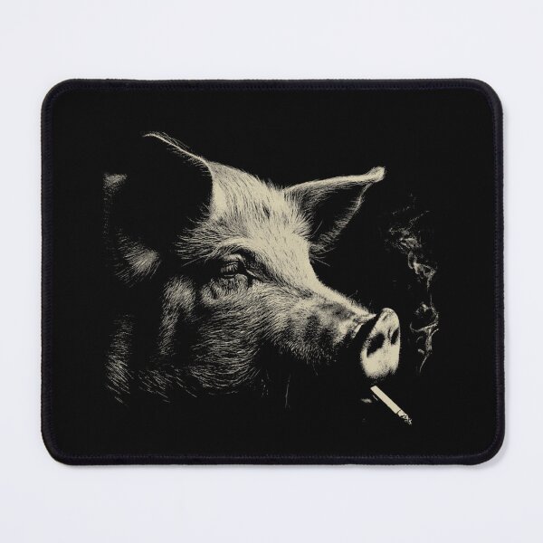 Item preview, Low Key Pig Smoking Cigarette Portrait designed and sold by k3rstman1.