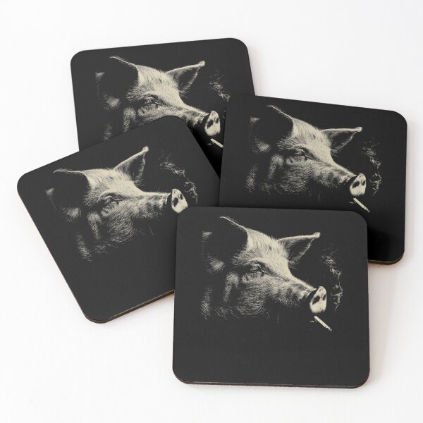 Item preview, Low Key Pig Smoking Cigarette Portrait designed and sold by k3rstman1.