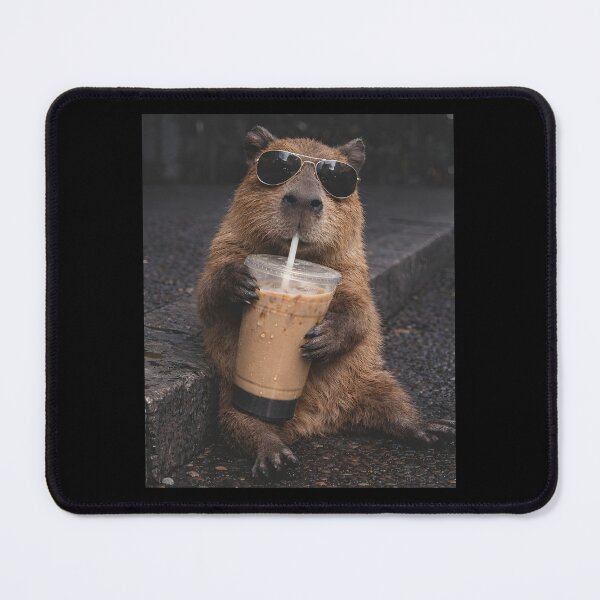 Item preview, Capybara Drinking iced Coffee designed and sold by JODYSMORGAN.