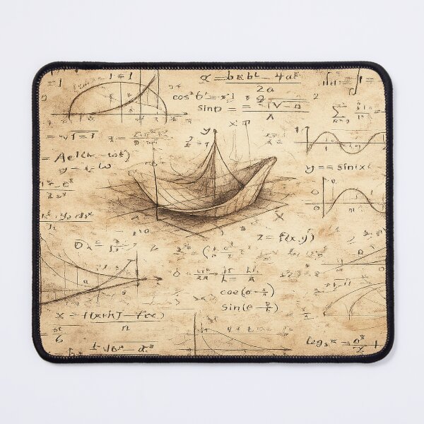 Item preview, Mathematical Voyage – Vintage Paper Boat Blueprint on Parchment designed and sold by SpicyWind.