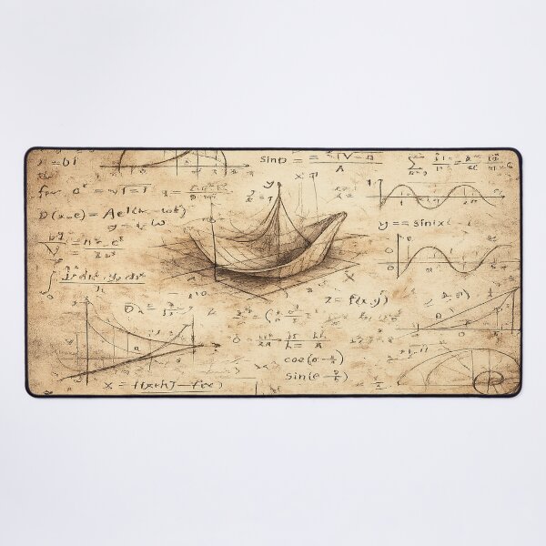 Item preview, Mathematical Voyage – Vintage Paper Boat Blueprint on Parchment designed and sold by SpicyWind.