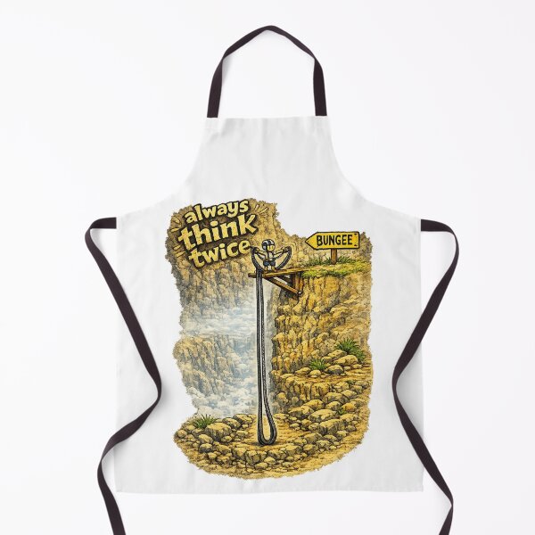 Item preview, Always Think Twice – Funny Bungee Jump Cartoon (Safety Humor) designed and sold by SpicyWind.