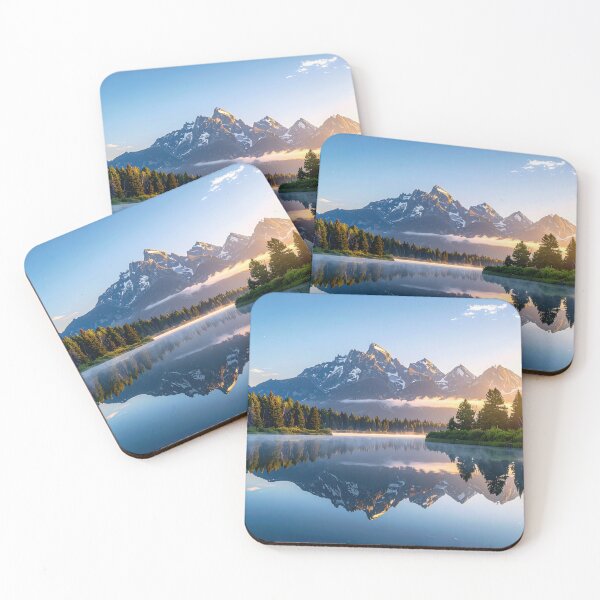 Item preview, Grand Teton National Park Sunrise Reflection – Realistic Mountain Landscape Art designed and sold by pod24.