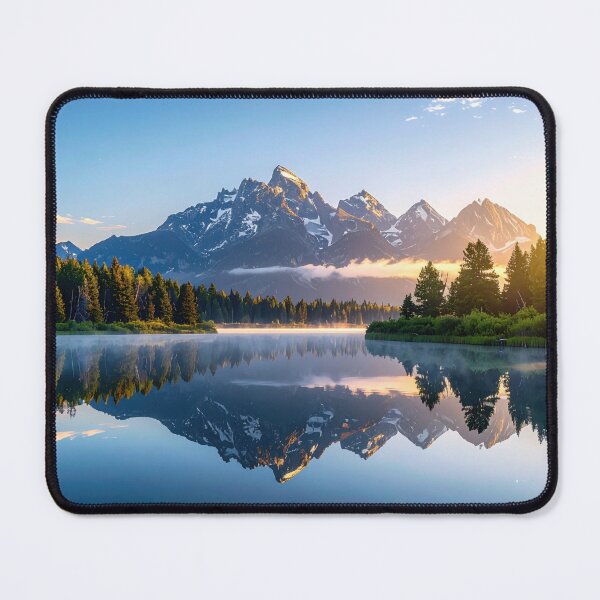 Item preview, Grand Teton National Park Sunrise Reflection – Realistic Mountain Landscape Art designed and sold by pod24.